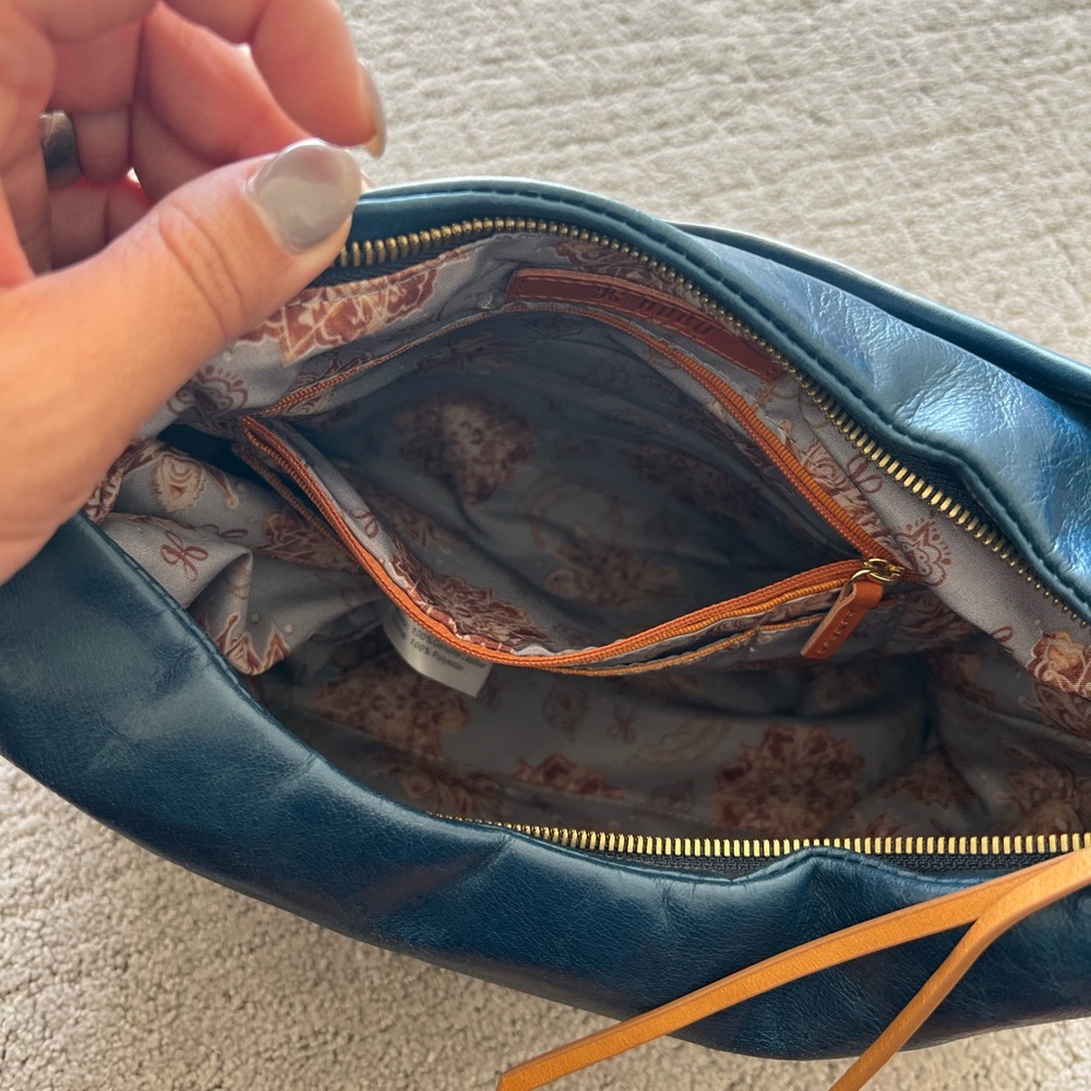 Elegant Blue Leather Hobo Bag - Picture 11 of 16